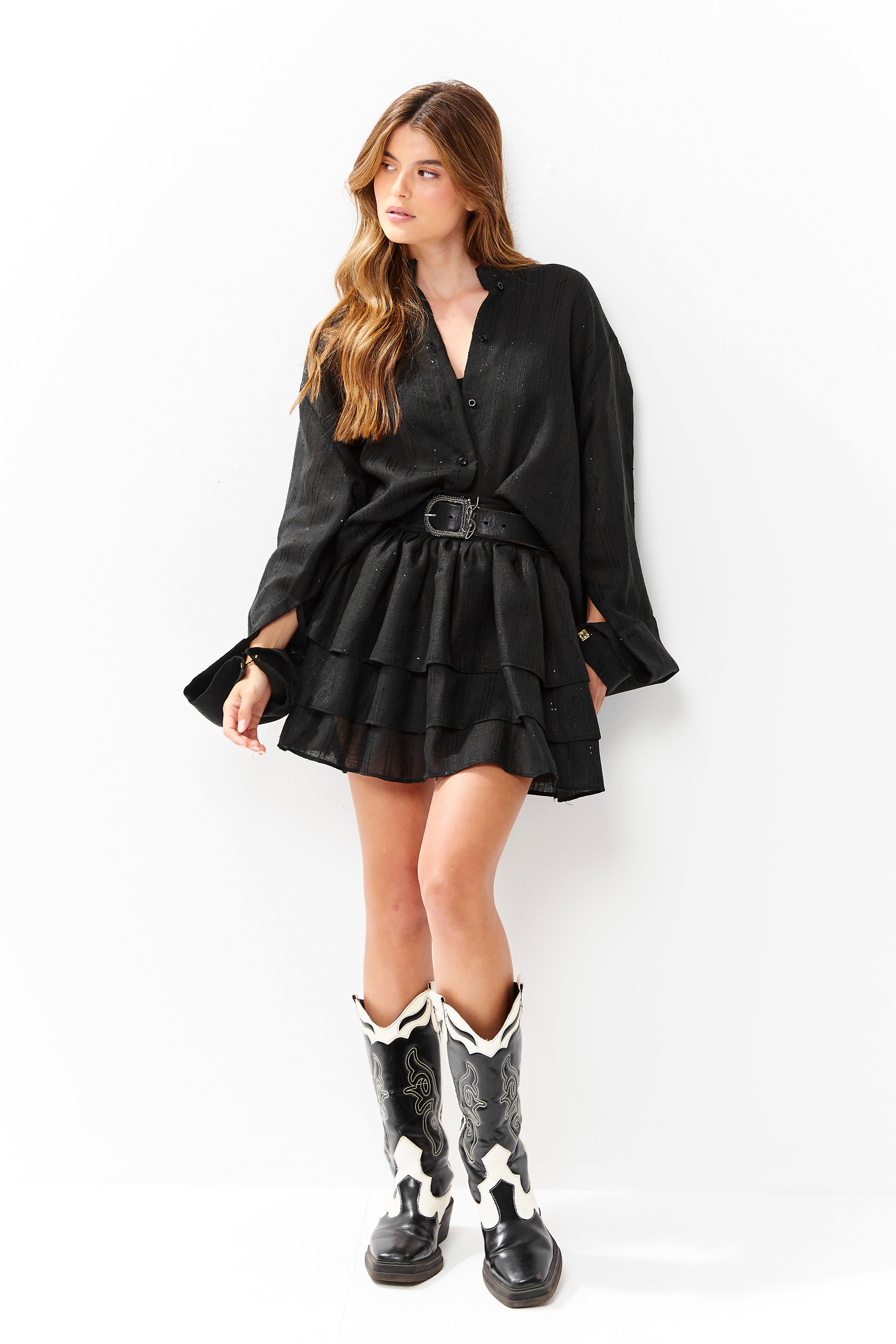 Noa Linen Shirt Black