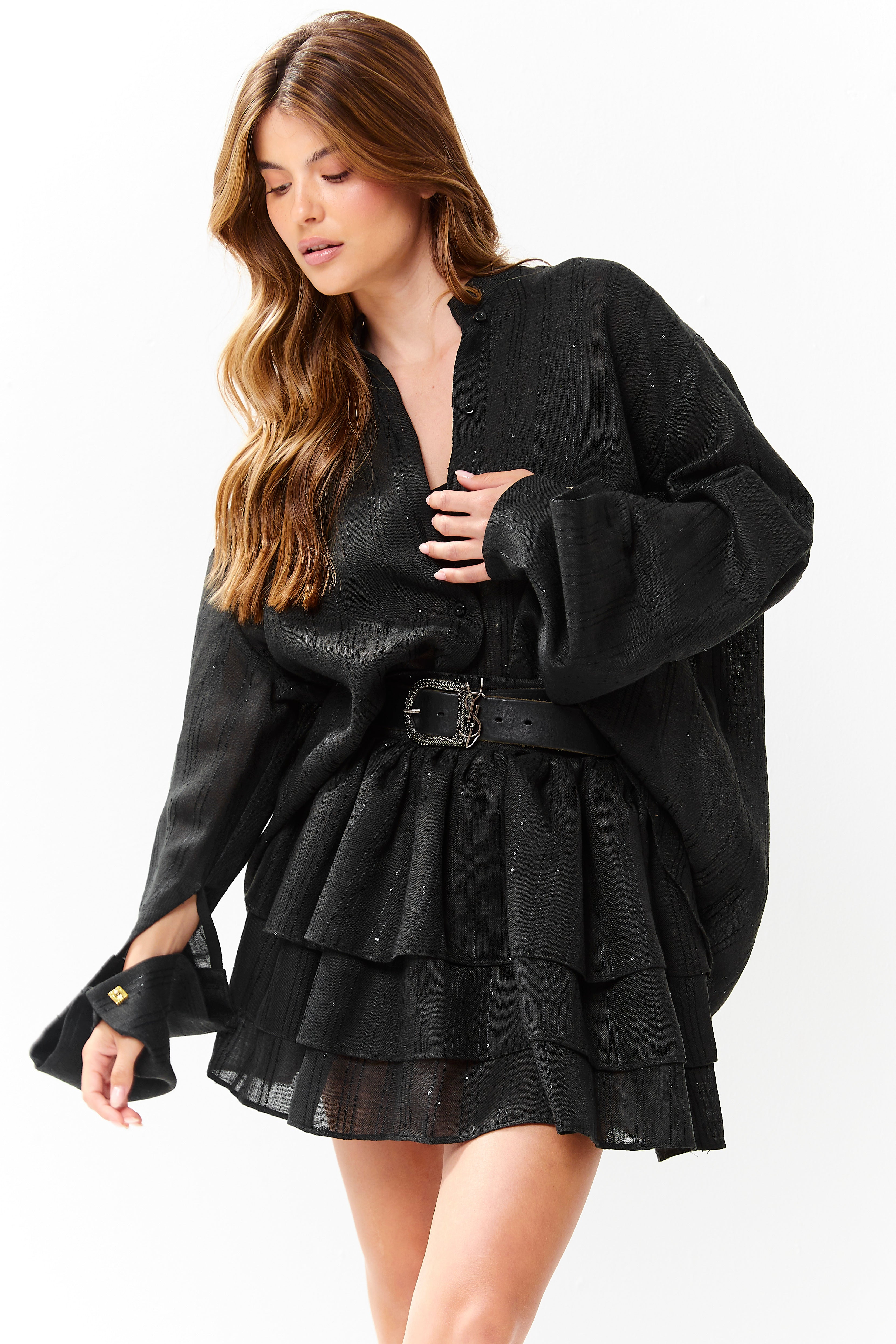 Noa Linen Shirt Black