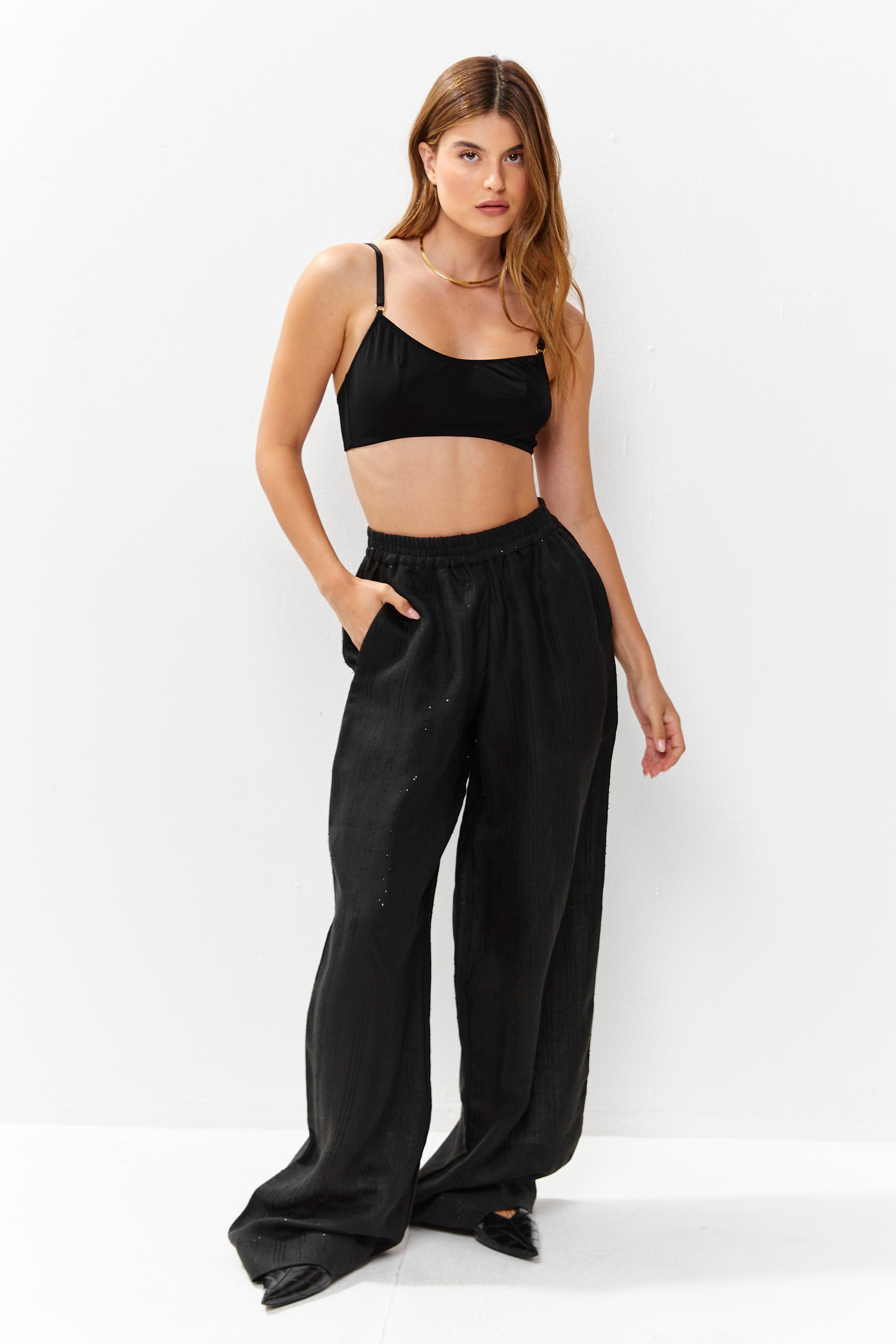 Noa Linen Pants Black