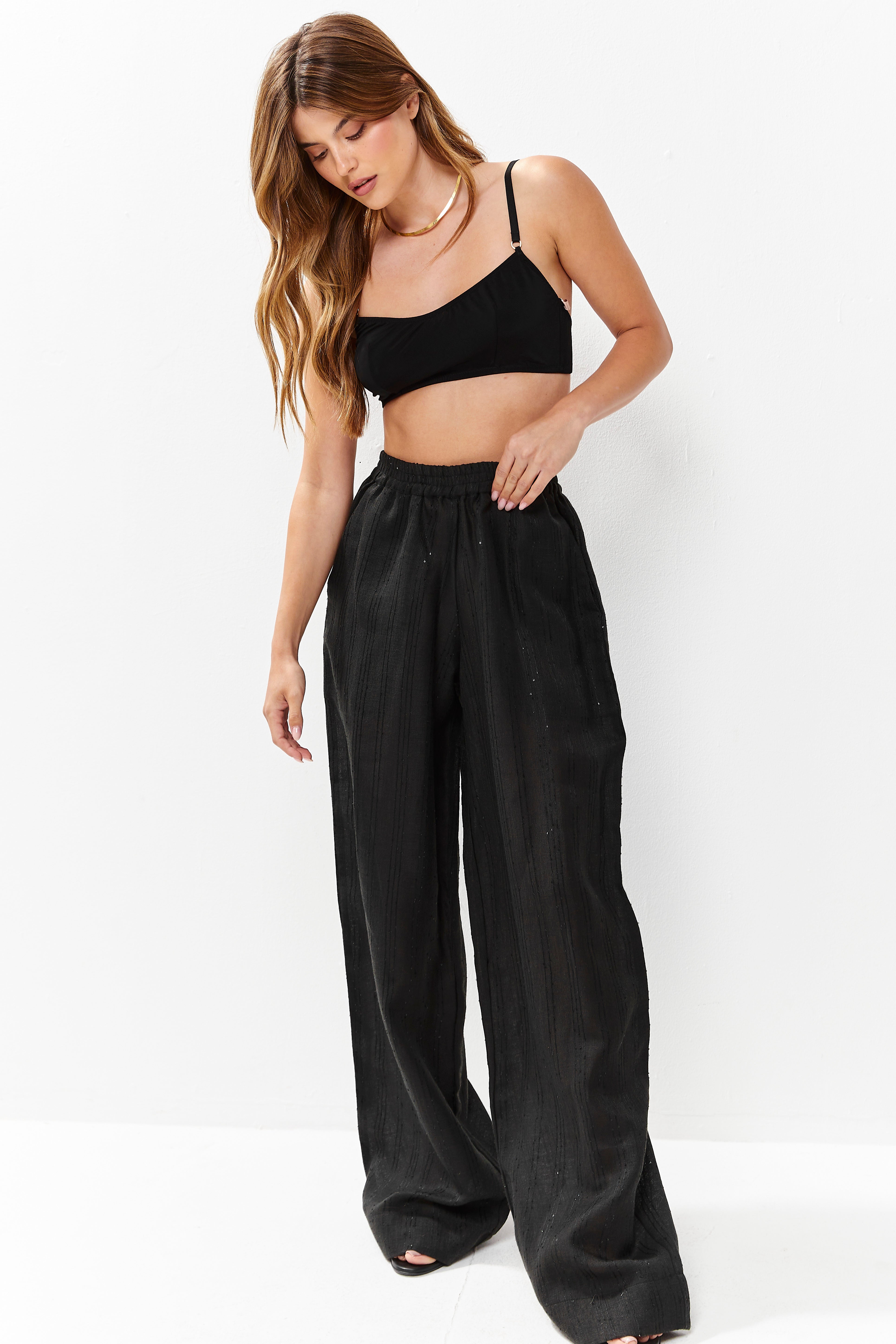 Noa Linen Pants Black