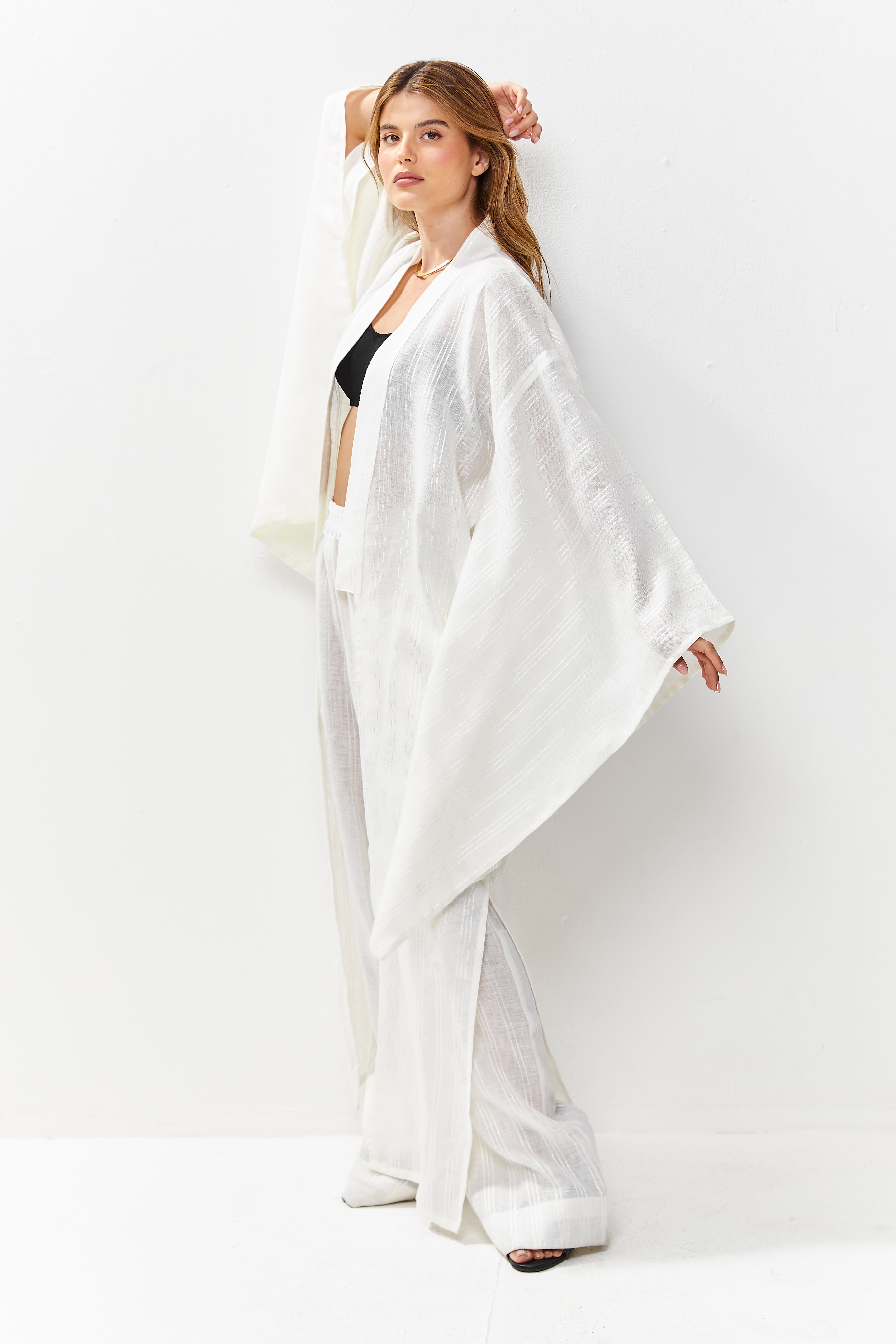 Noa Linen Kimono White