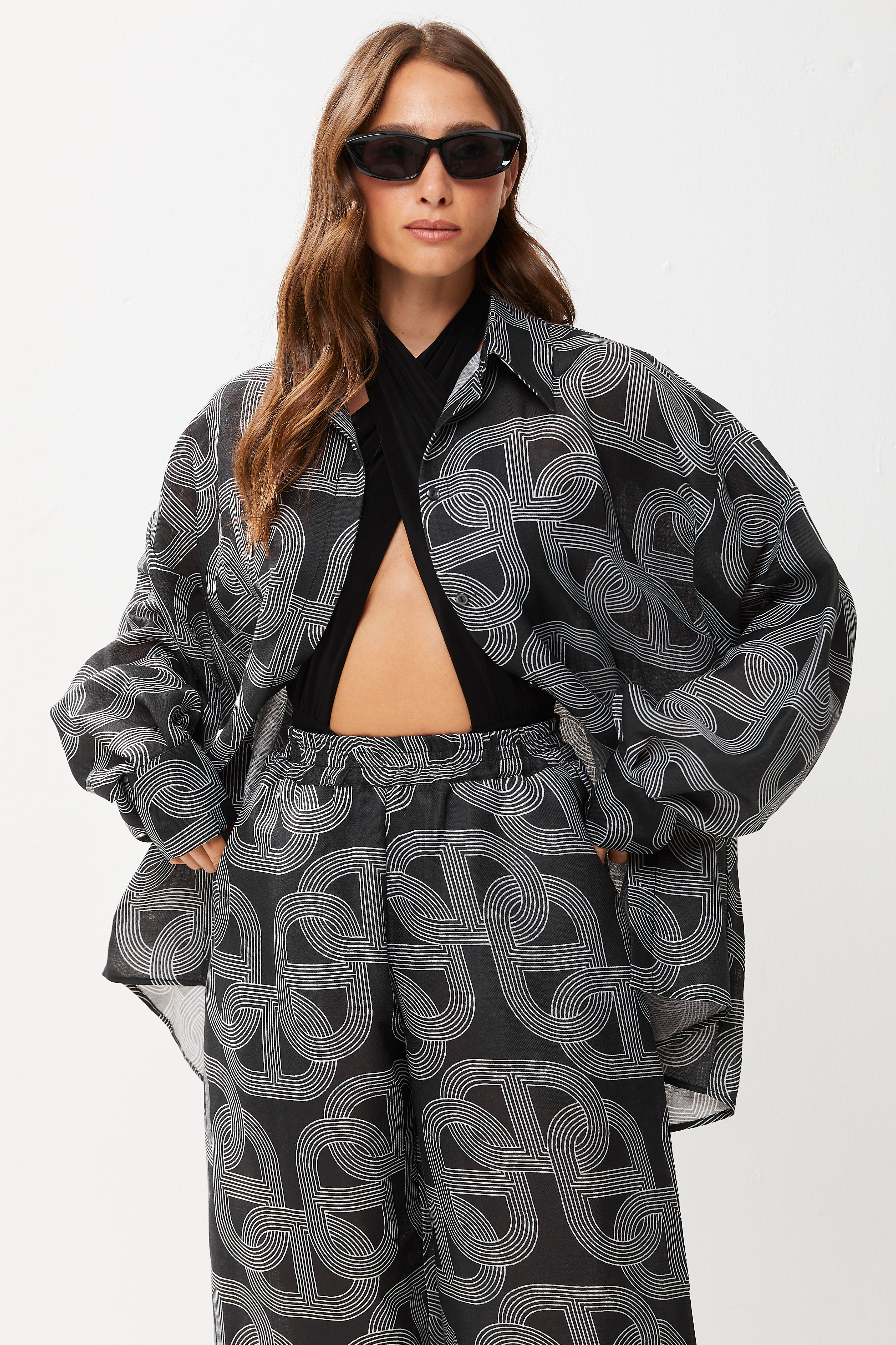 Selena Linen Pants Noir Link