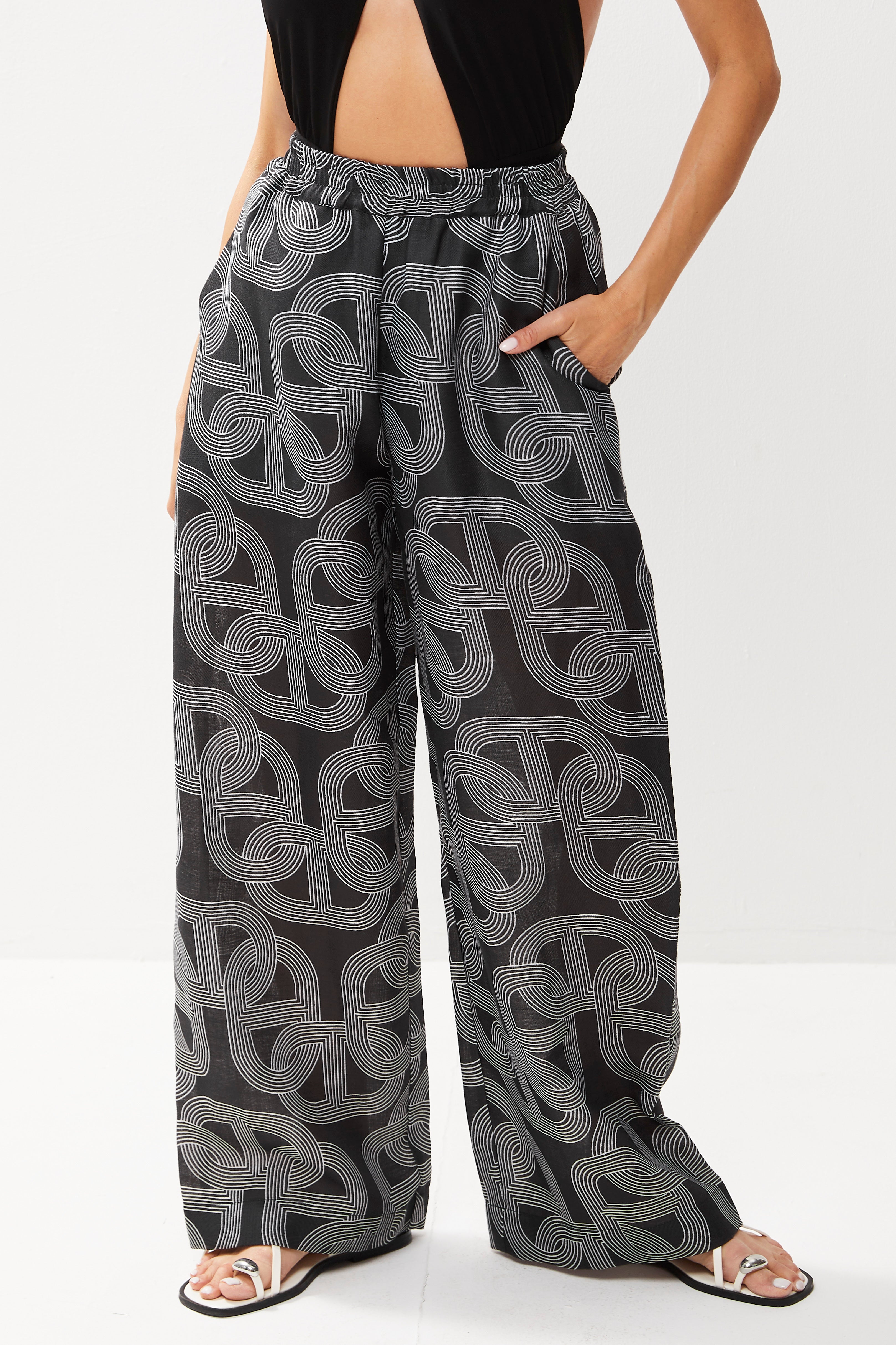 Selena Linen Pants Noir Link