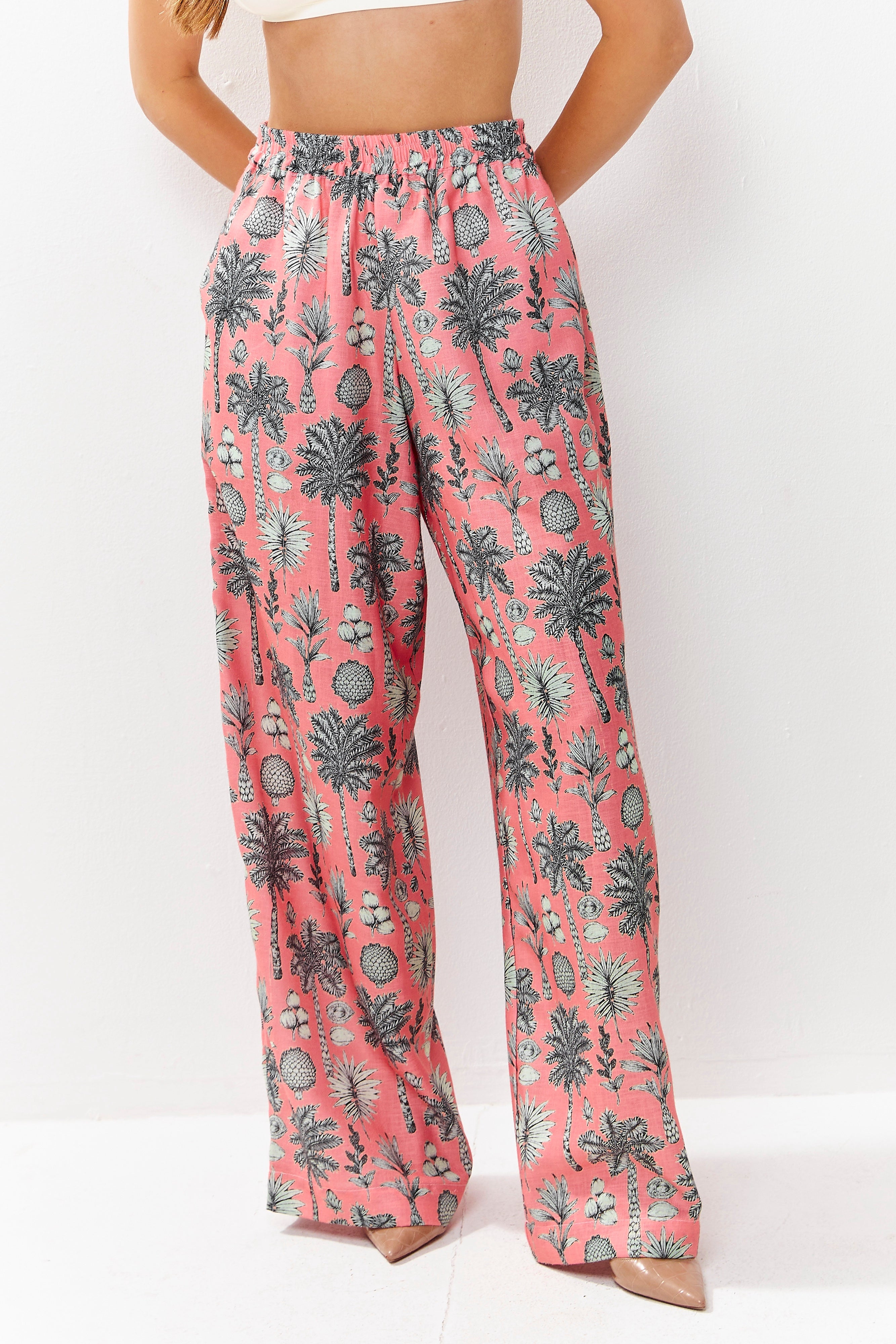 Selena Linen Pants Flora Blush