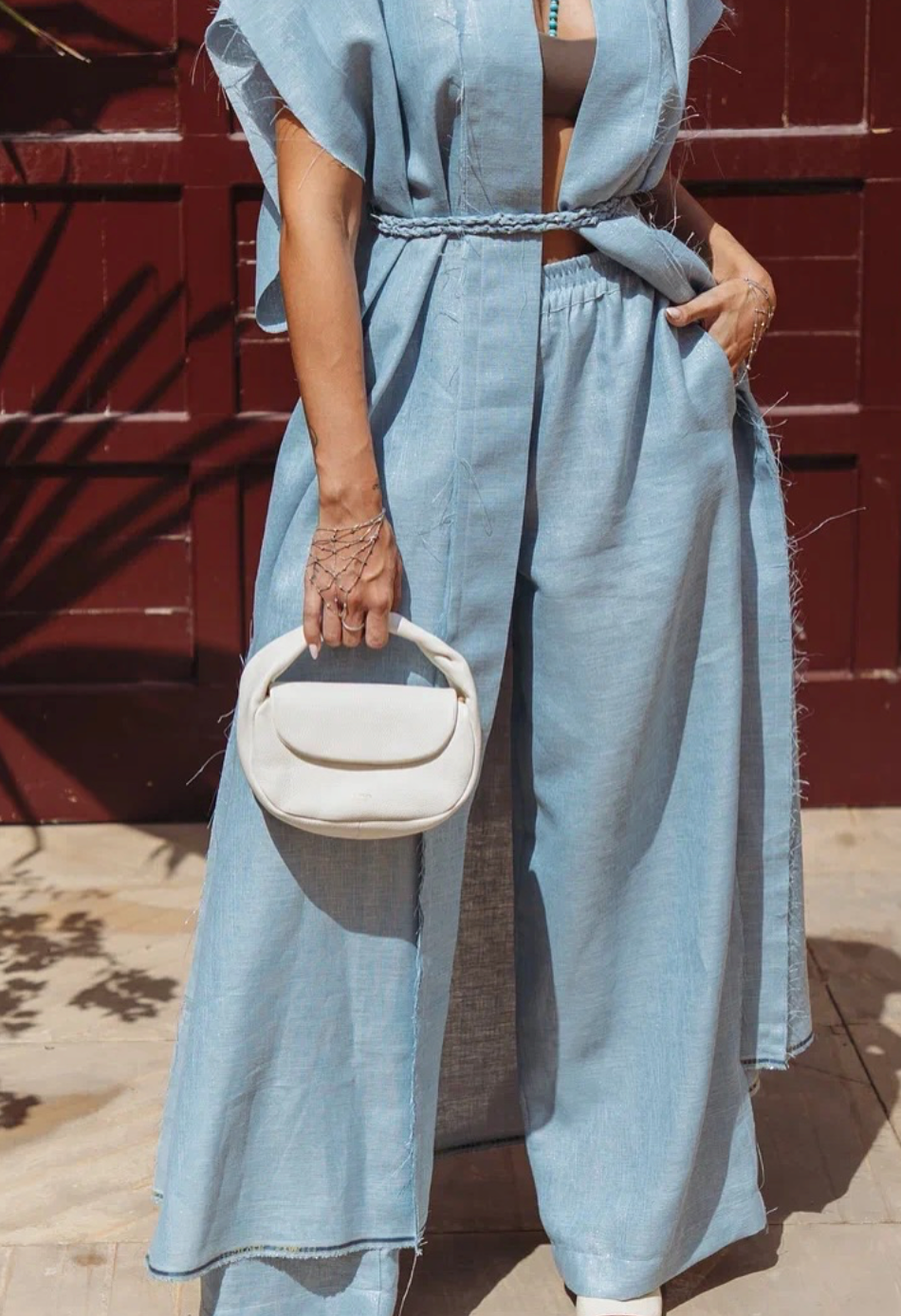 Lara Linen Kimono Celestial Blue