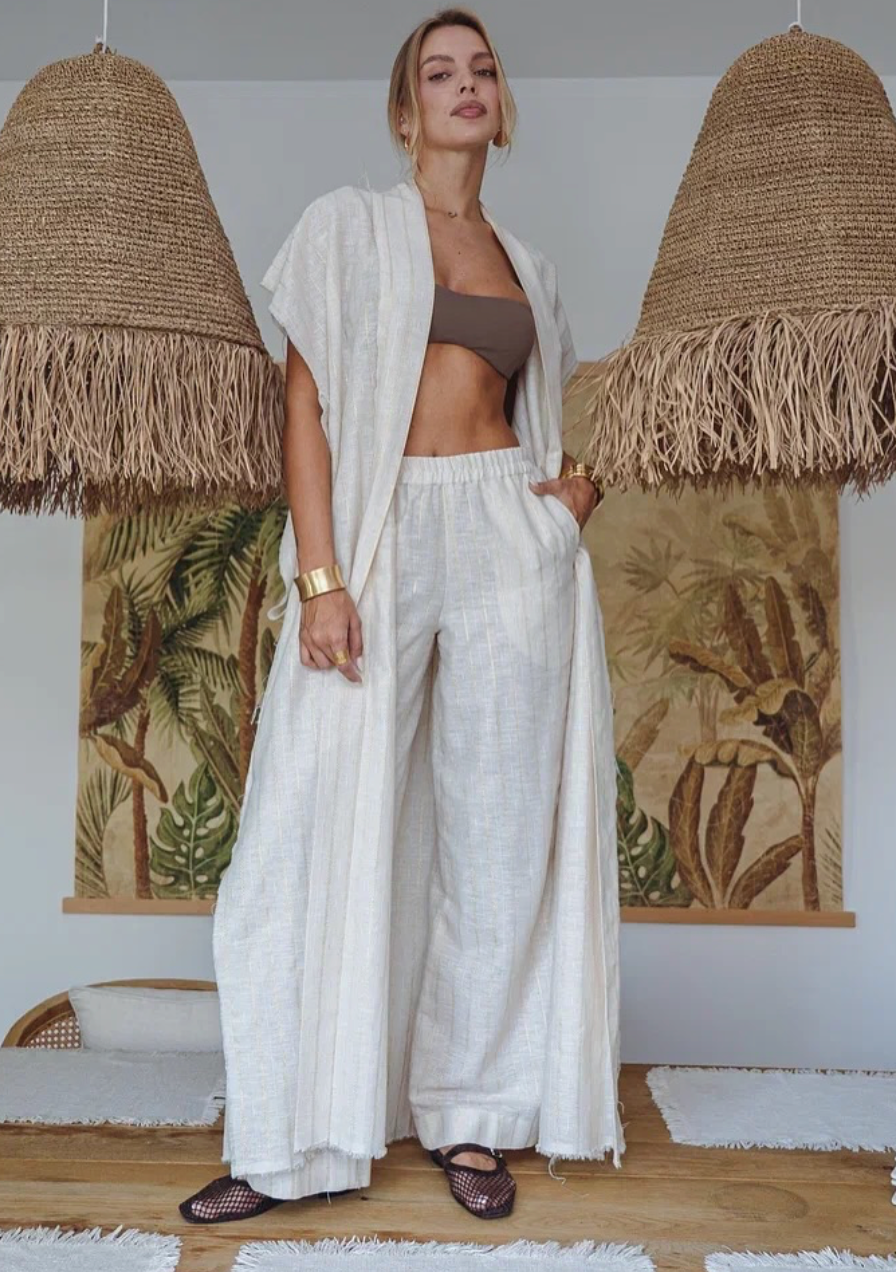 Lara Linen Kimono Golden Sand