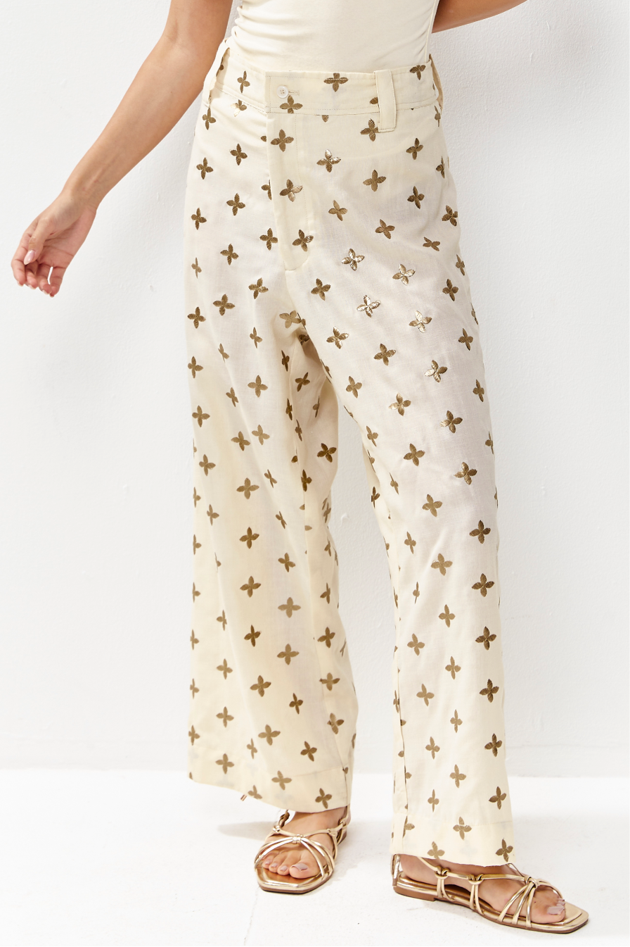 Nyx Cropped Pants Gold