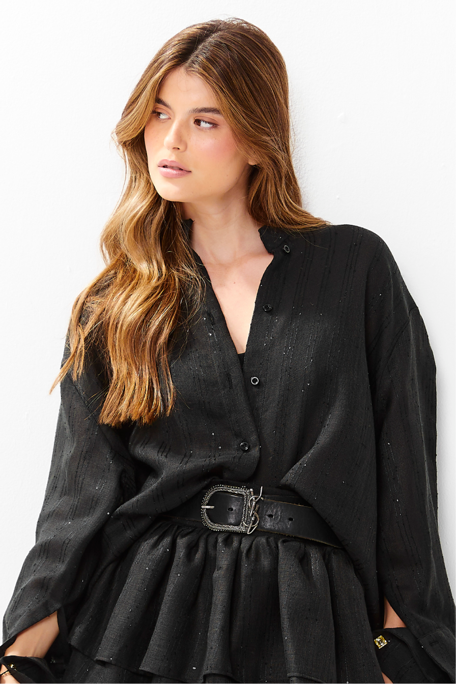 Noa Linen Shirt Black