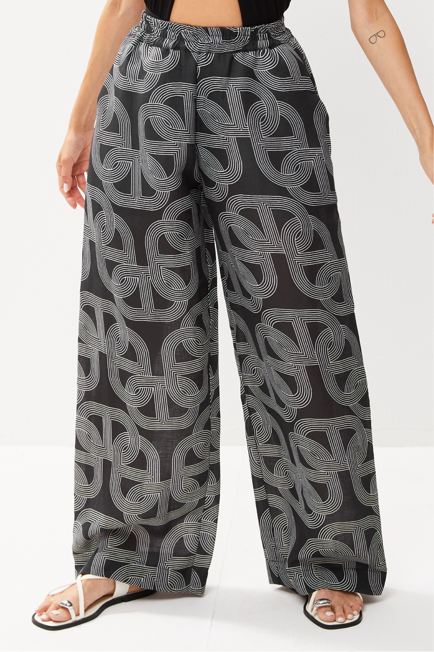 Selena Linen Pants Noir Link