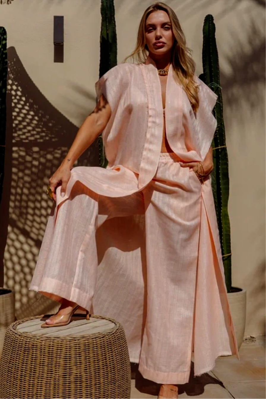 Lara Linen Pants Blush Mirage