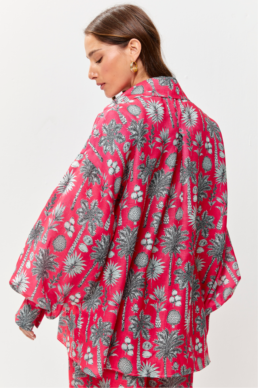 Selena Linen Shirt Flora Magenta