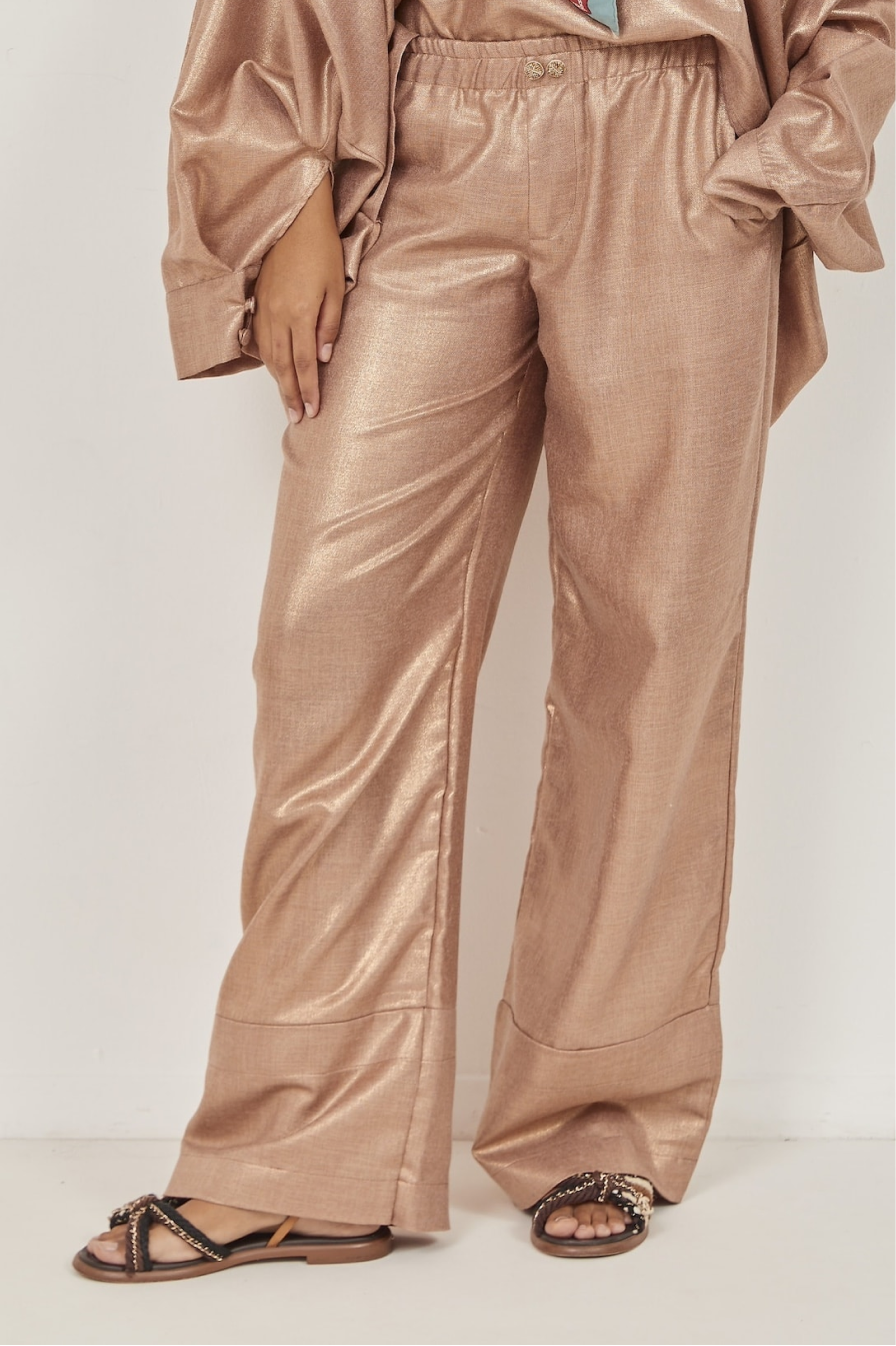 Celeste Linen Pants Rose Gold