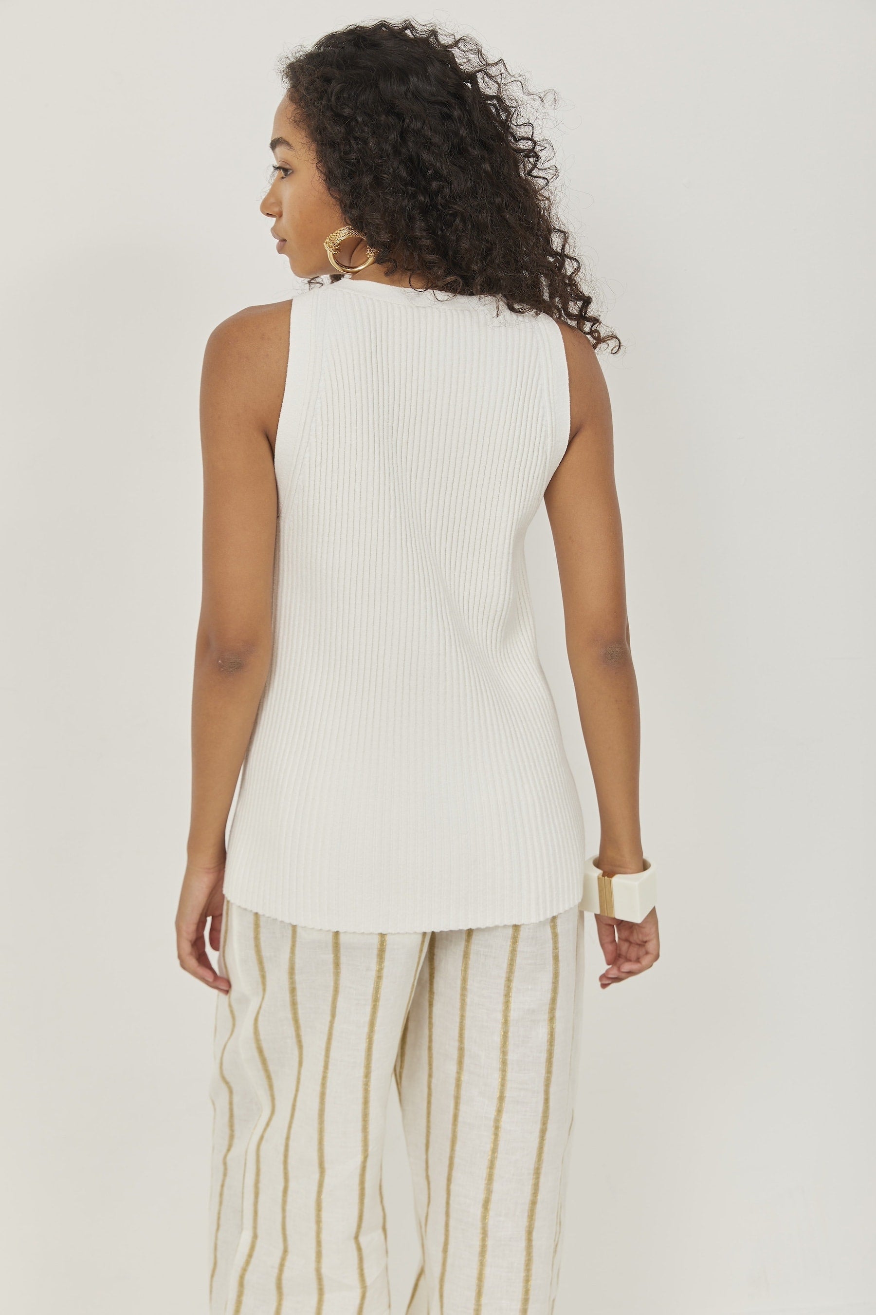 Isla Linen Pants Green Stripes