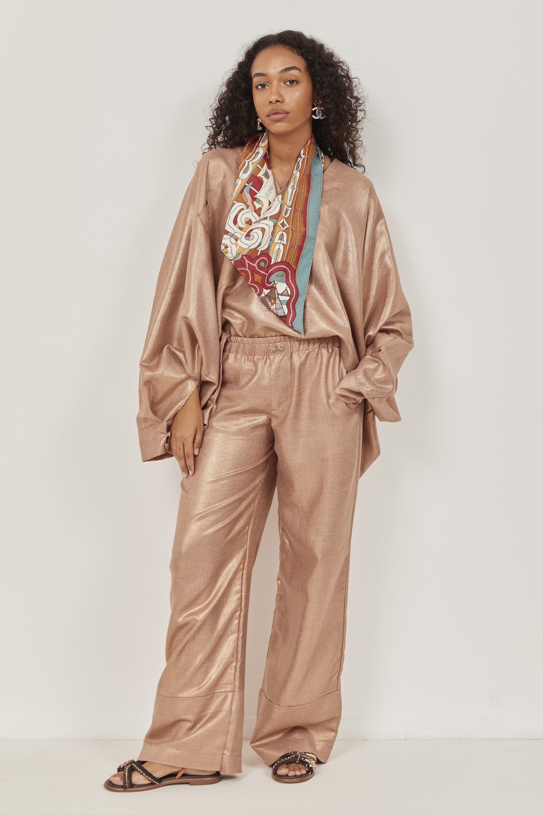 Celeste Linen Blouse Rose Gold