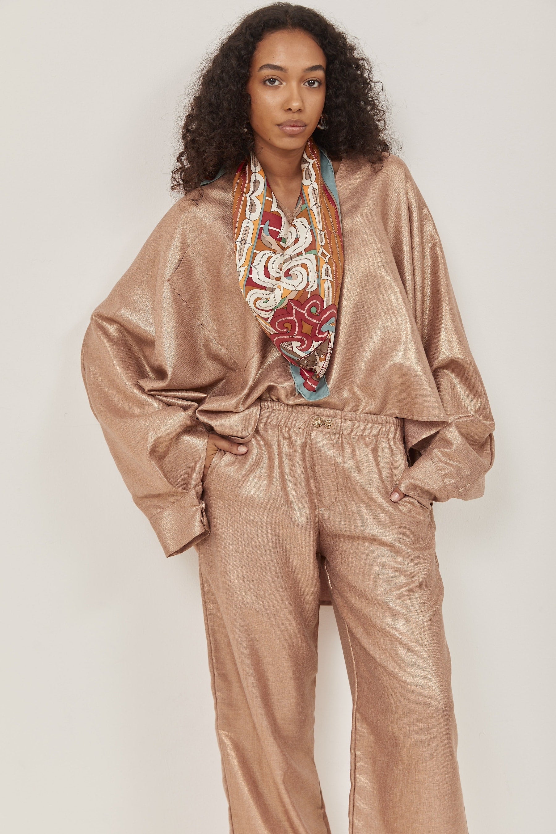 Celeste Linen Pants Rose Gold