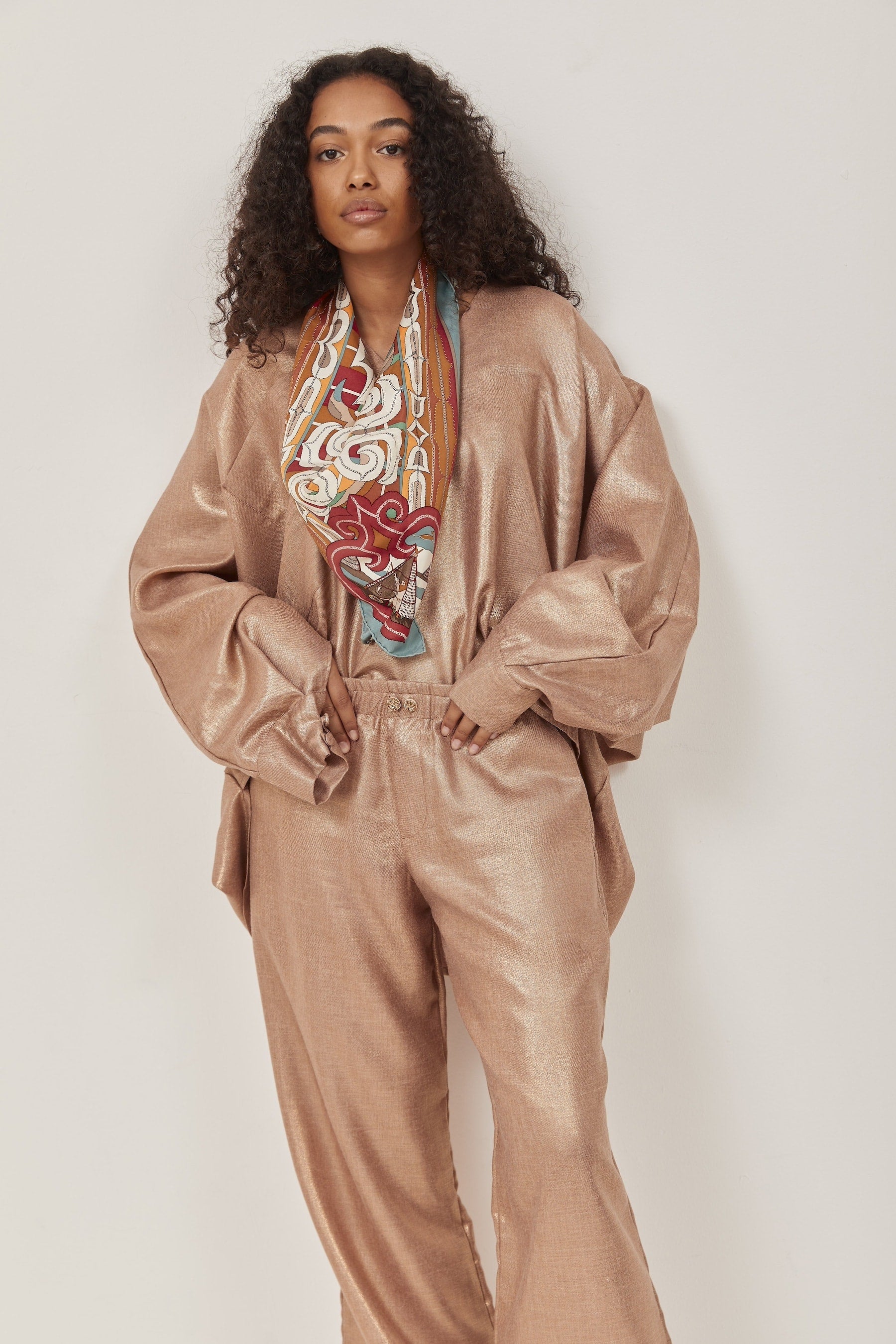 Celeste Linen Pants Rose Gold