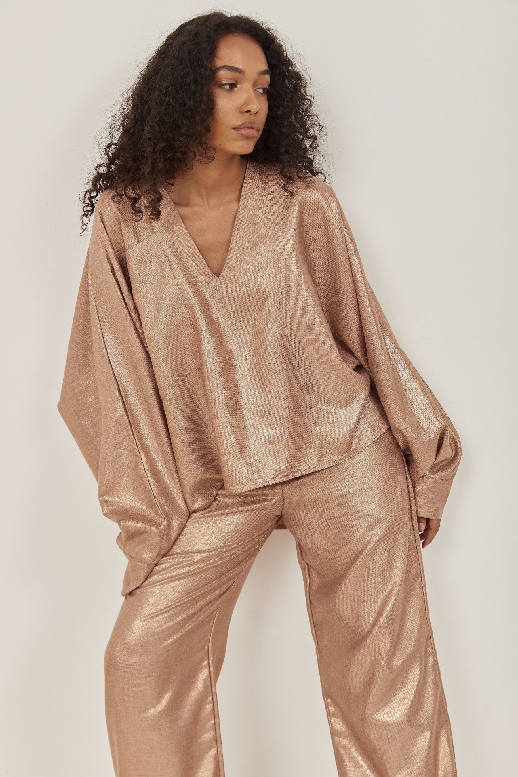 Celeste Linen Pants Rose Gold