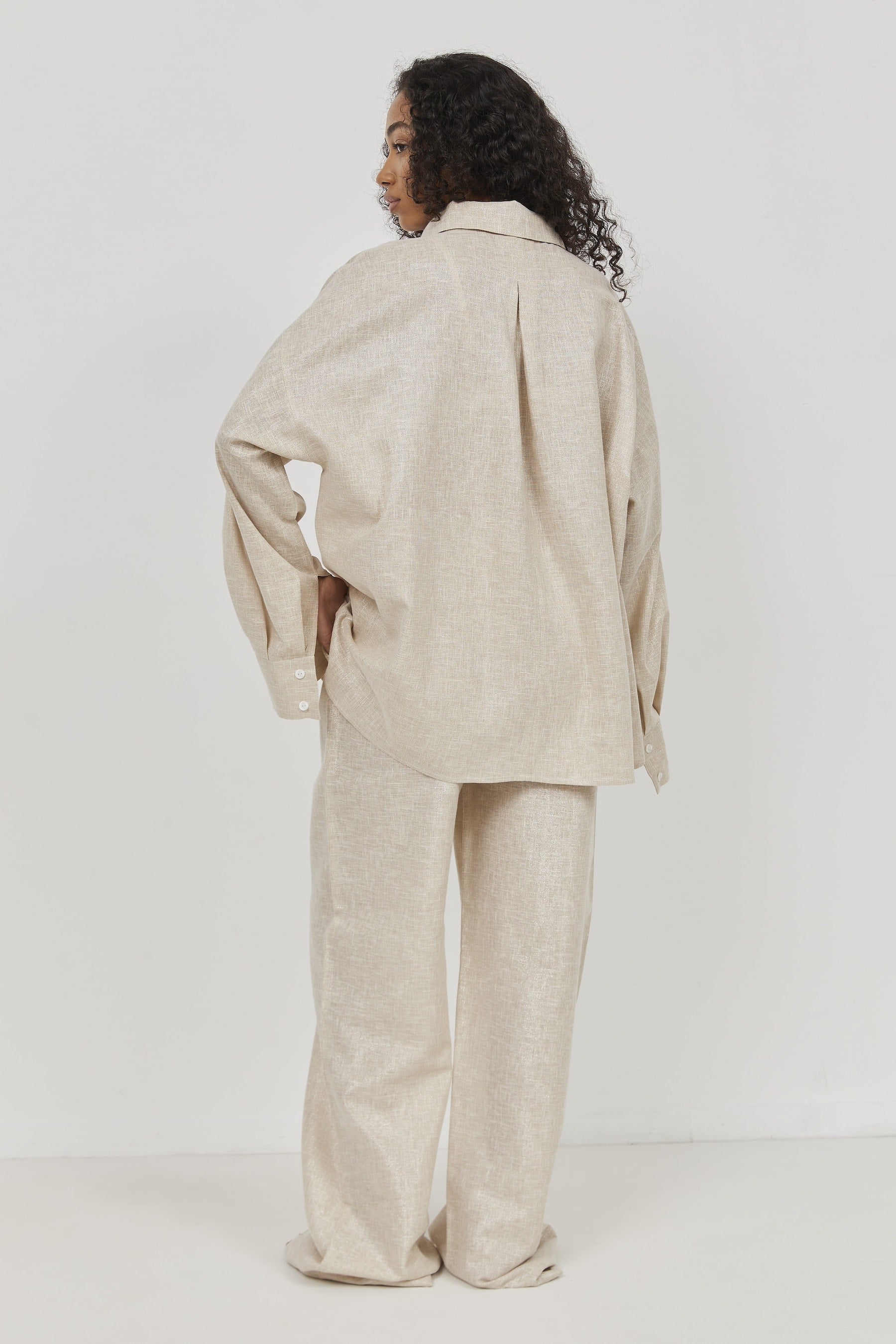 Selena Linen Shirt – Beige