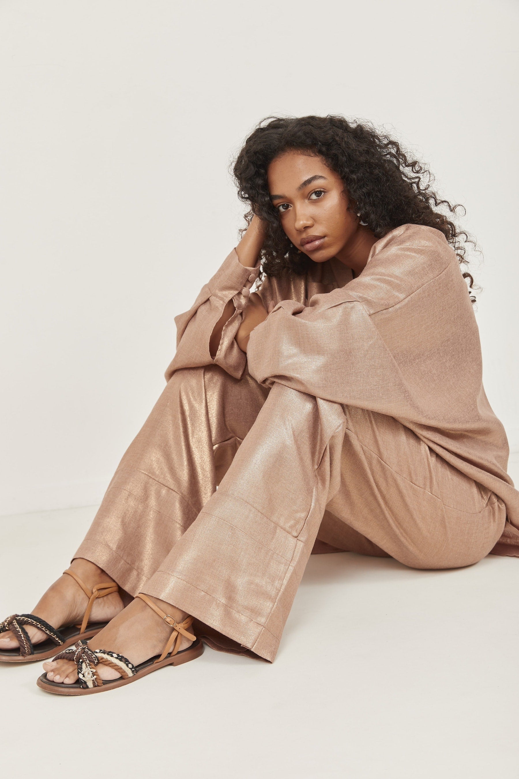 Celeste Linen Pants Rose Gold