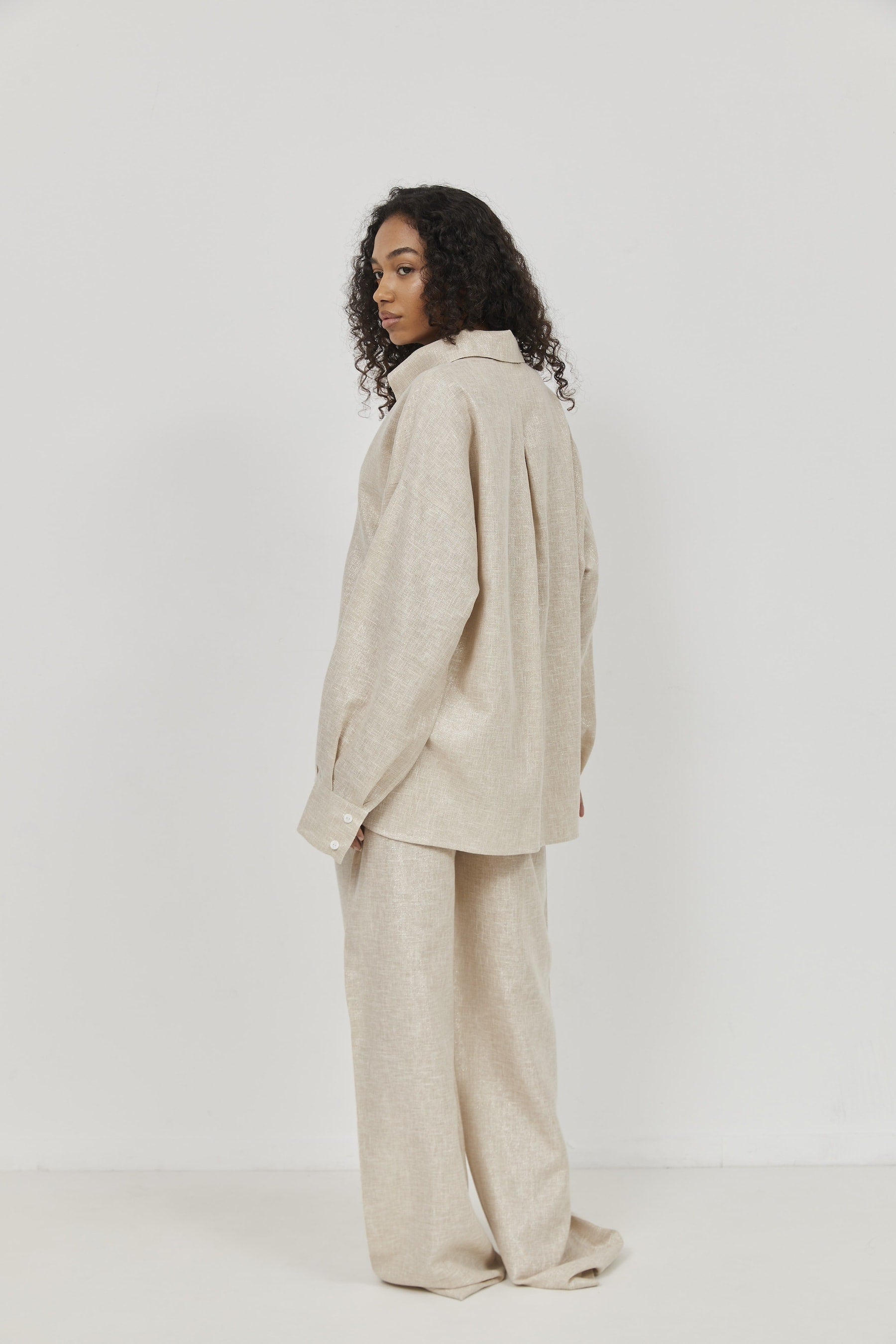 Selena Linen Shirt – Beige