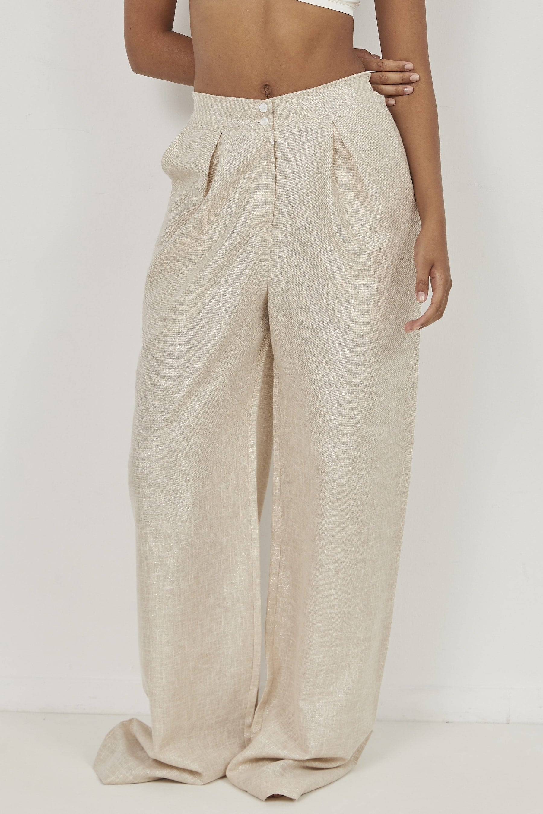 Isla Linen Pants Beige