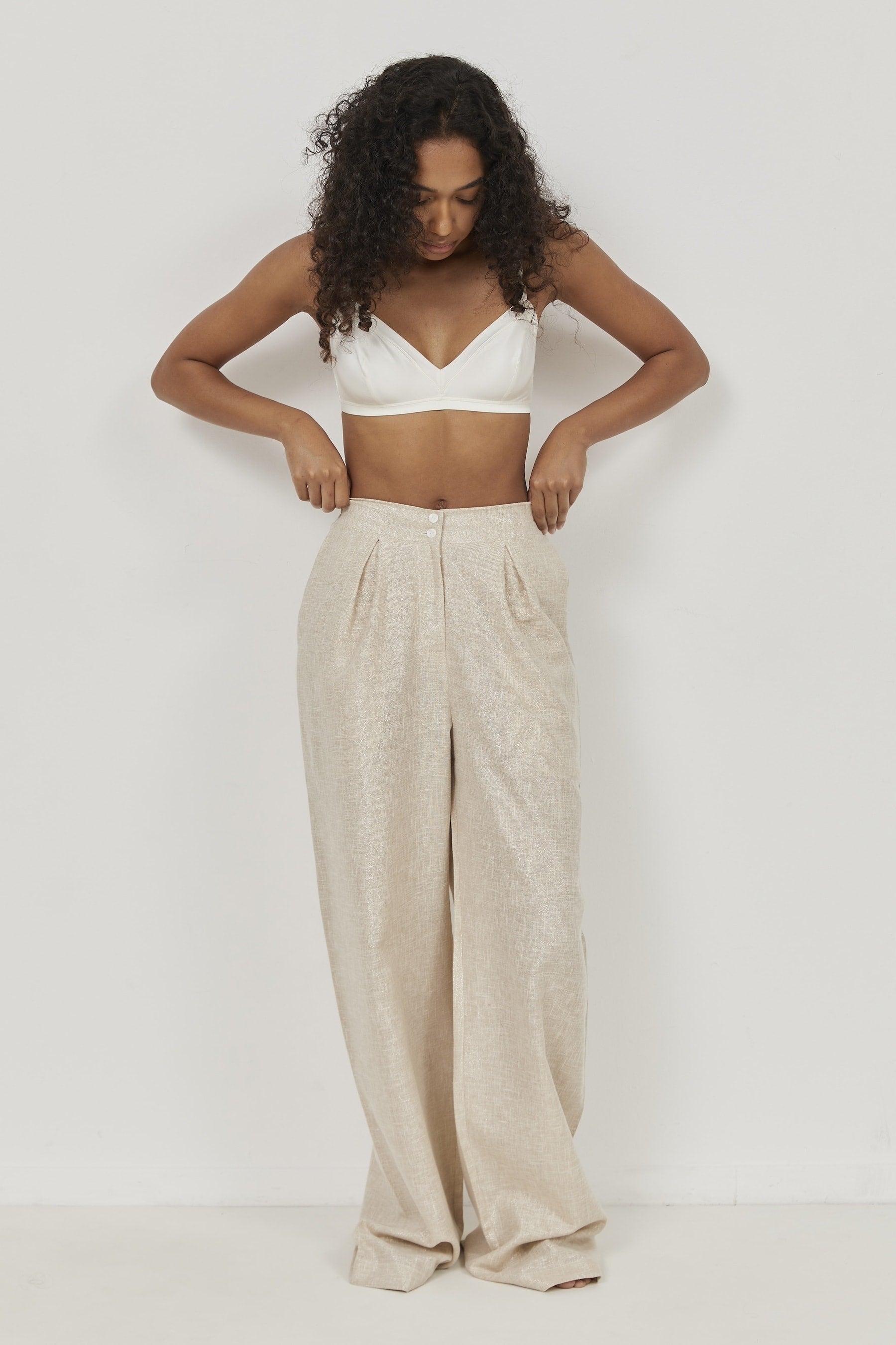 Isla Linen Pants Beige