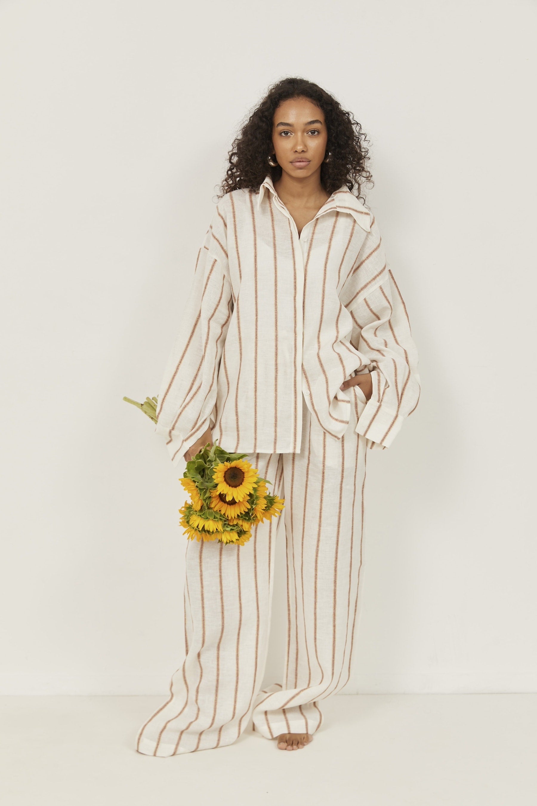 Isla Linen Pants – Terracotta Stripes