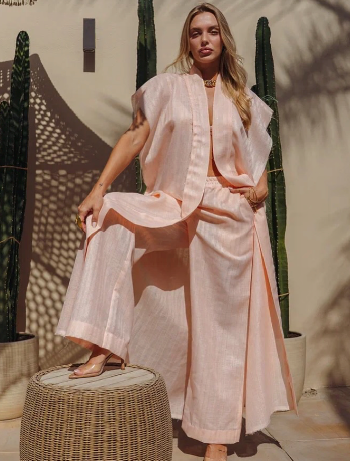 Lara Linen Pants Blush Mirage