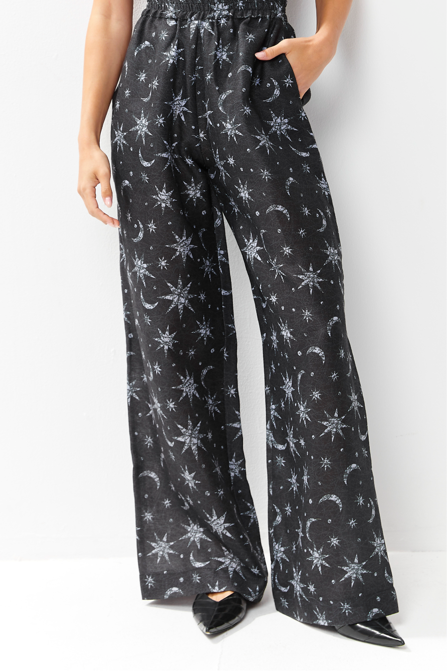 Selena Linen Pants Lunar Sky
